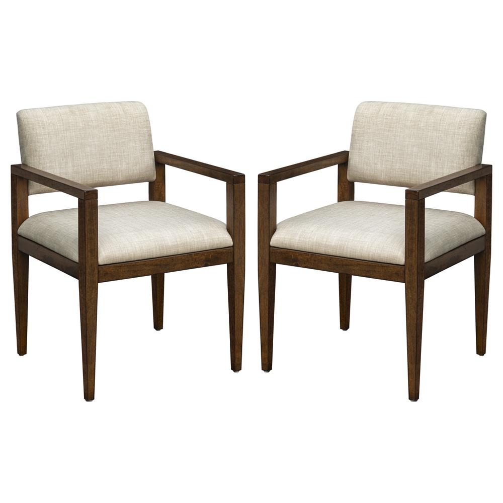 Upholstered Dining Chairs with Arms (Set of 2). Picture 3