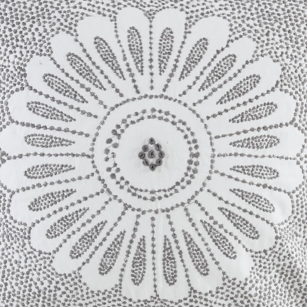 Cotton Embroidered Decorative Square Pillow. Picture 5