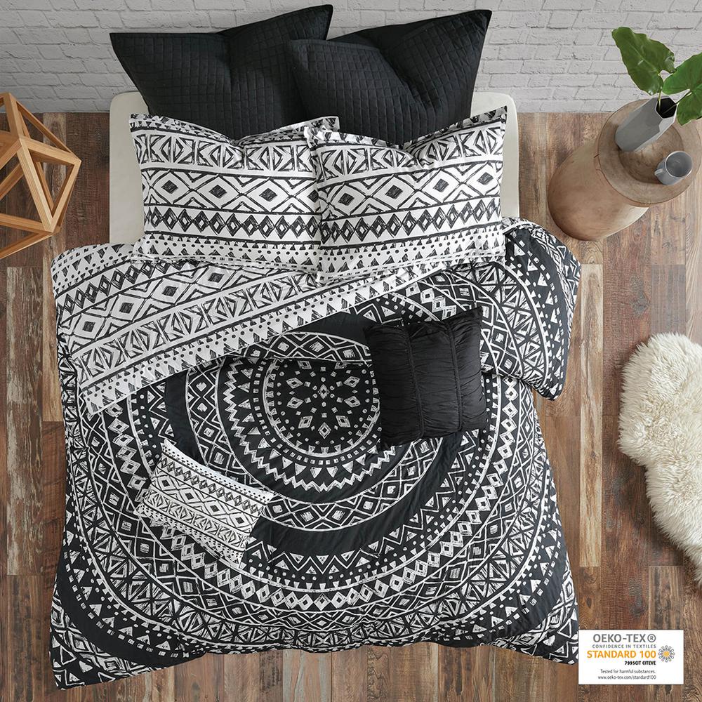 7 Piece Cotton Reversible Comforter Set. Picture 4