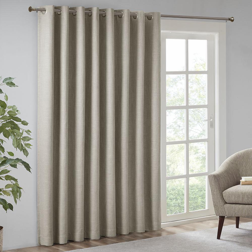 100% Polyester Printed Heathered Window Panel by Belen Kox Taupe. Picture 3