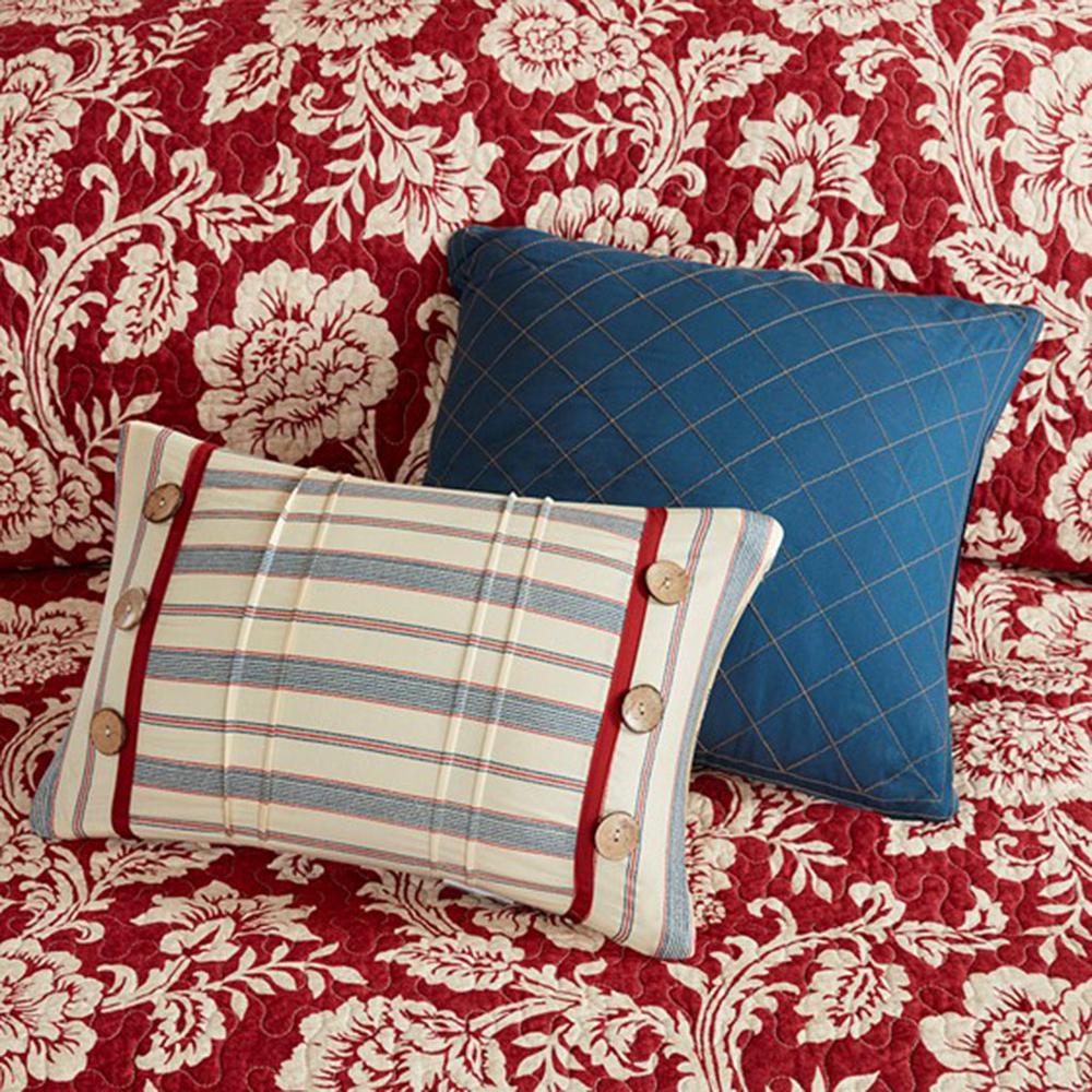 6 Piece Reversible Cotton Twill Quilt Set with Throw Pillows. Picture 5