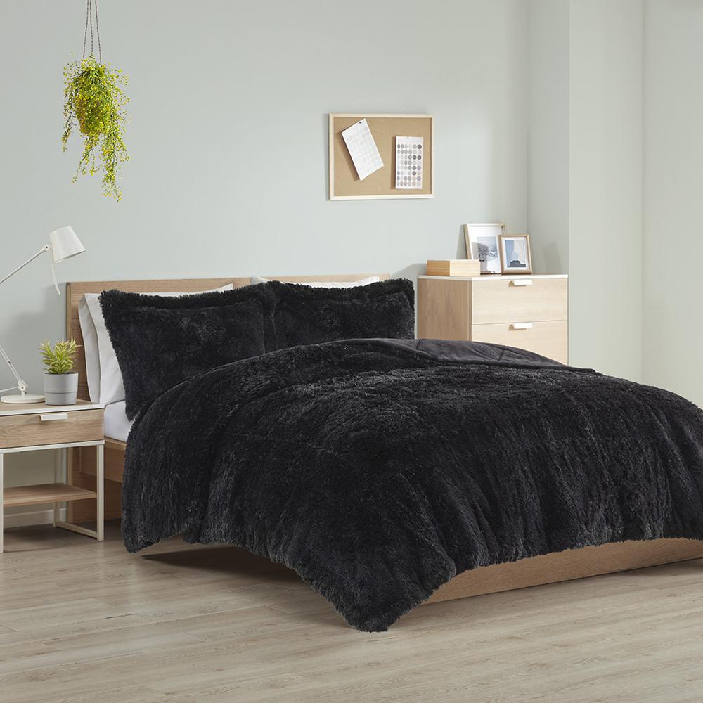 Shaggy Long Fur Comforter Mini Set. Picture 4