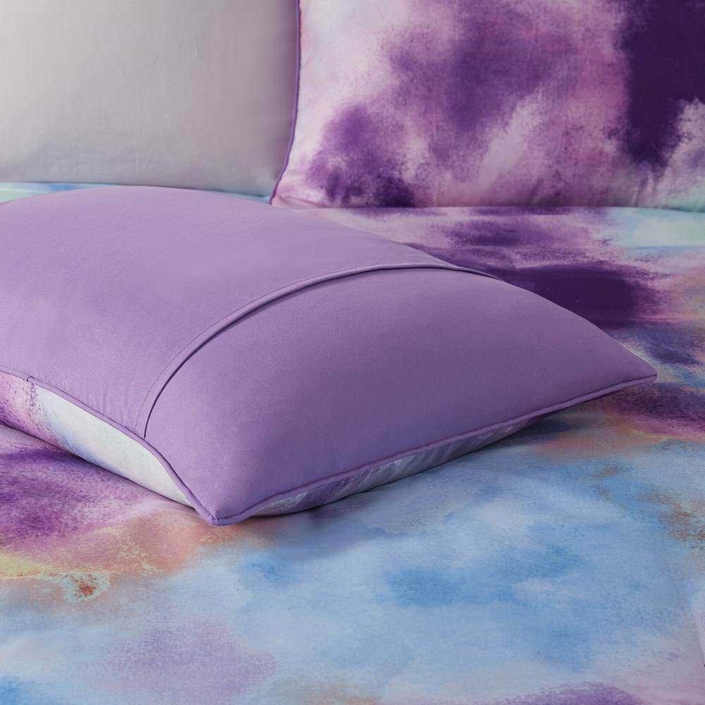 Watercolor Tie Dye Printed Comforter Set with Throw Pillow. Picture 3