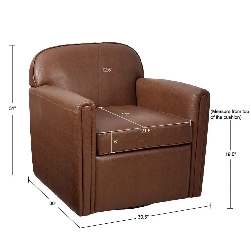 Faux Leather 360 Degree Swivel Arm Chair. Picture 5