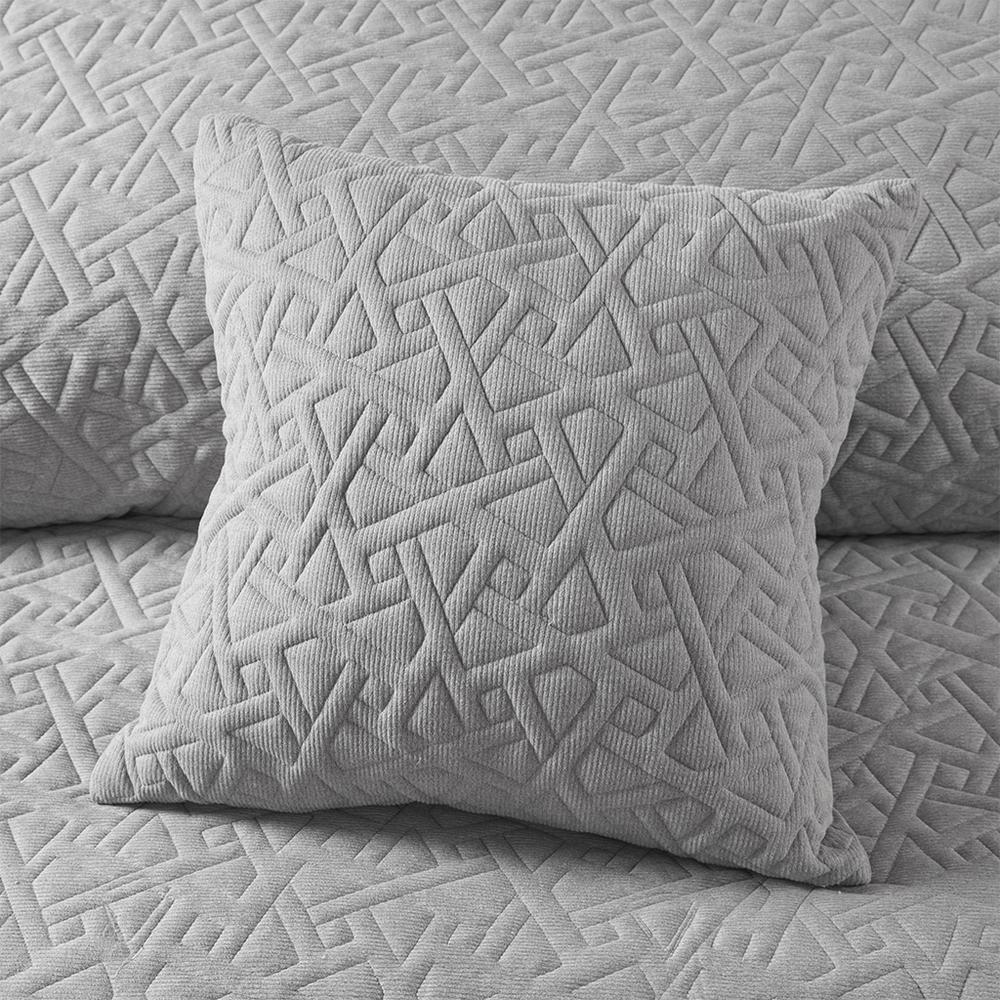 Knit Quilted Top Decorative Square Pillow 18x18". Picture 4
