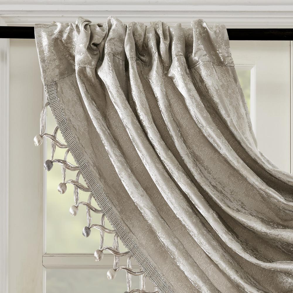 100% Polyester Jacquard Total Blackout Valance w/ BO lining. Picture 6