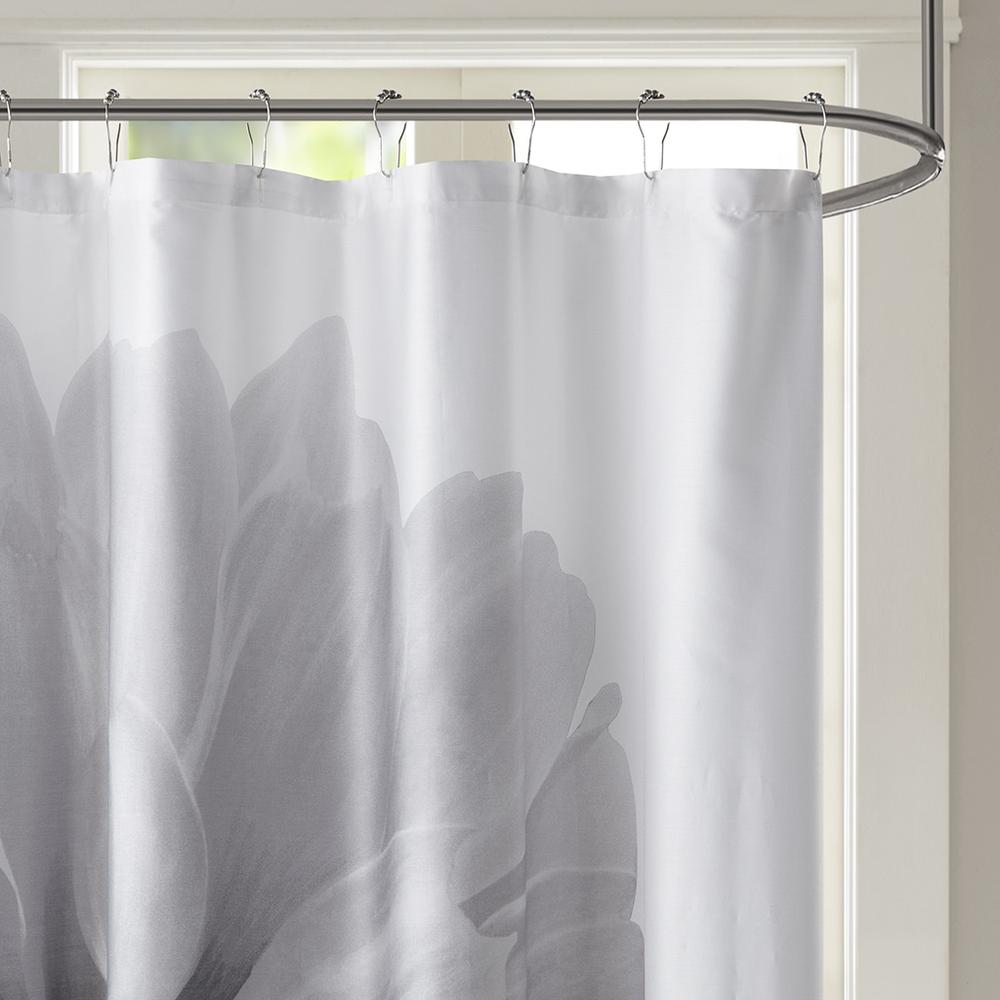 Printed Floral Cotton Shower Curtain. Picture 1