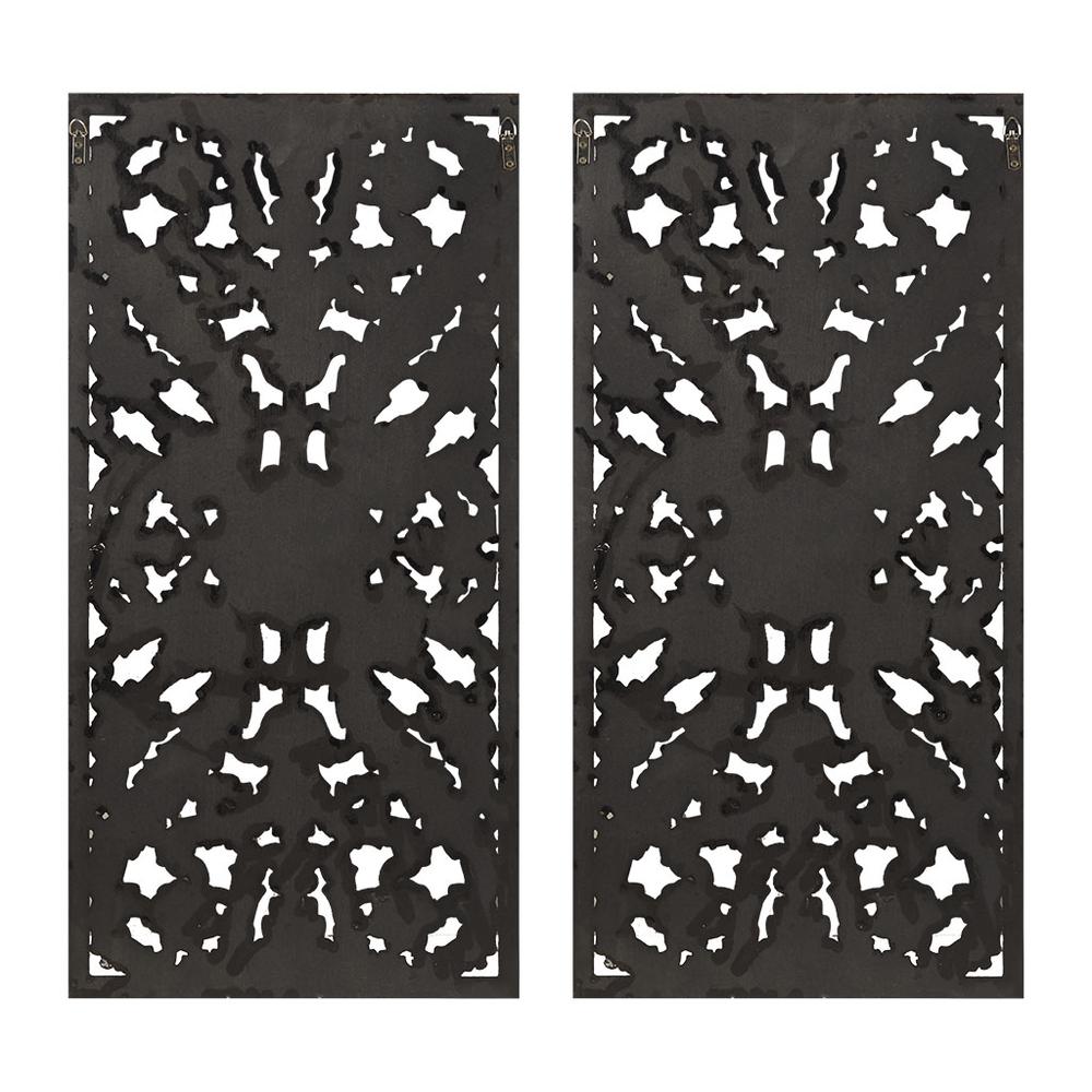 Distressed Carved Wood 2-piece Wall Decor Set. Picture 5
