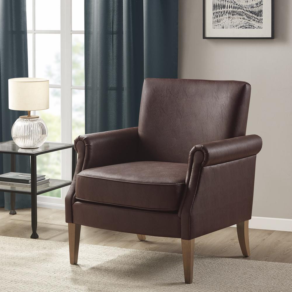 Faux Leather Accent Arm Chair. Picture 4