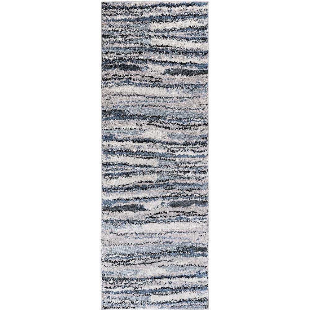 Watercolor Abstract Stripe Woven Area Rug. Picture 3