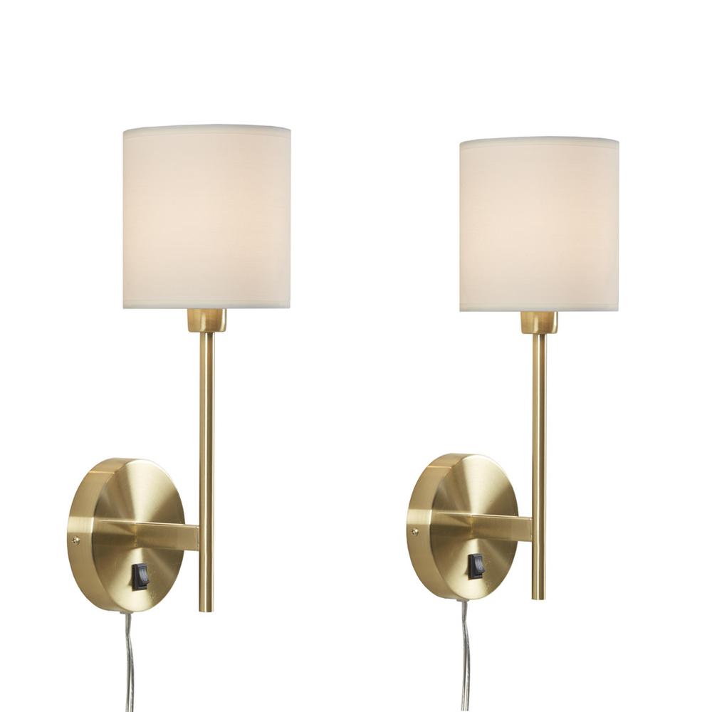 Metal Wall Sconce with Cylinder Shade, Set of 2. Picture 5
