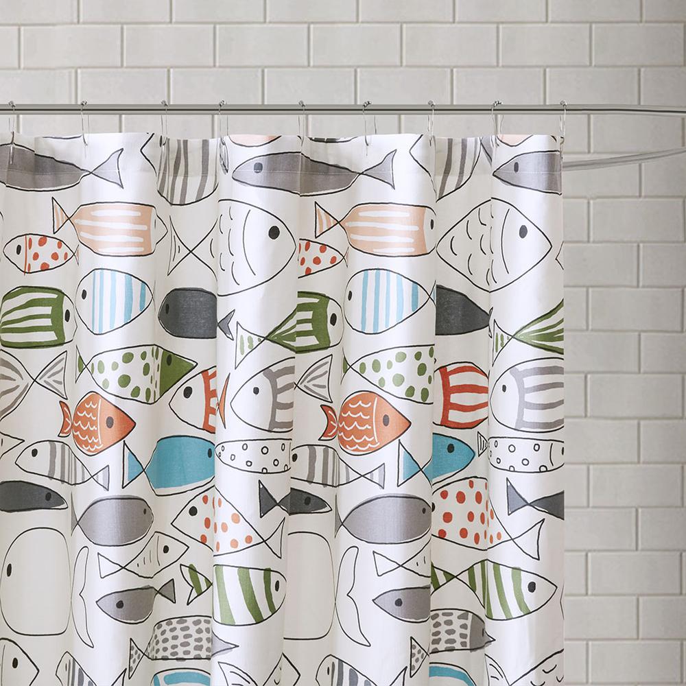 Cotton Printed Shower Curtain. Picture 1