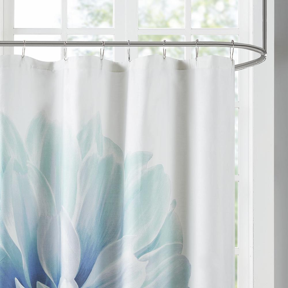 Printed Floral Cotton Shower Curtain. Picture 3