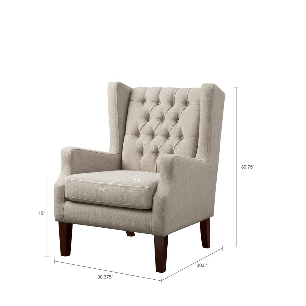 Button Tufted Wing Chair. Picture 3
