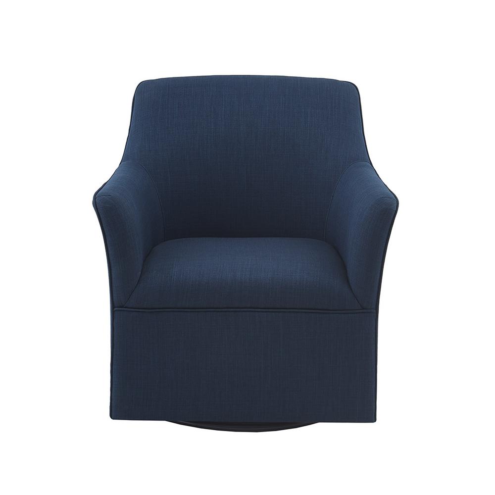 Augustine Swivel Glider Chair, 30.75"W x 29"D x 34.25"H, Navy. Picture 2