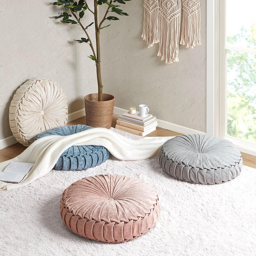 100% Polyester Chenille Round Floor Pillow Cushion, ID31-2033. Picture 4
