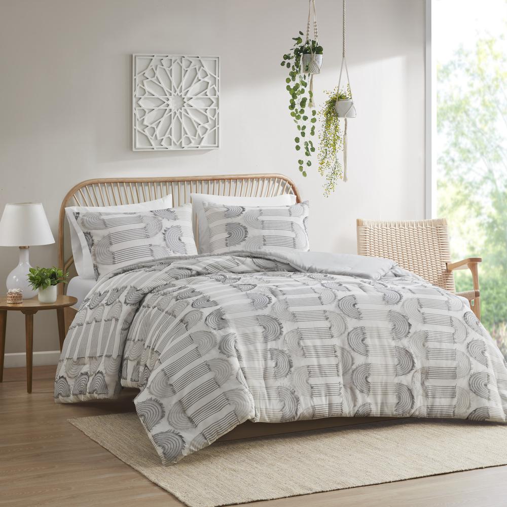 Clip Jacquard Comforter Set, Twin/Twin XL, Grey. Picture 8