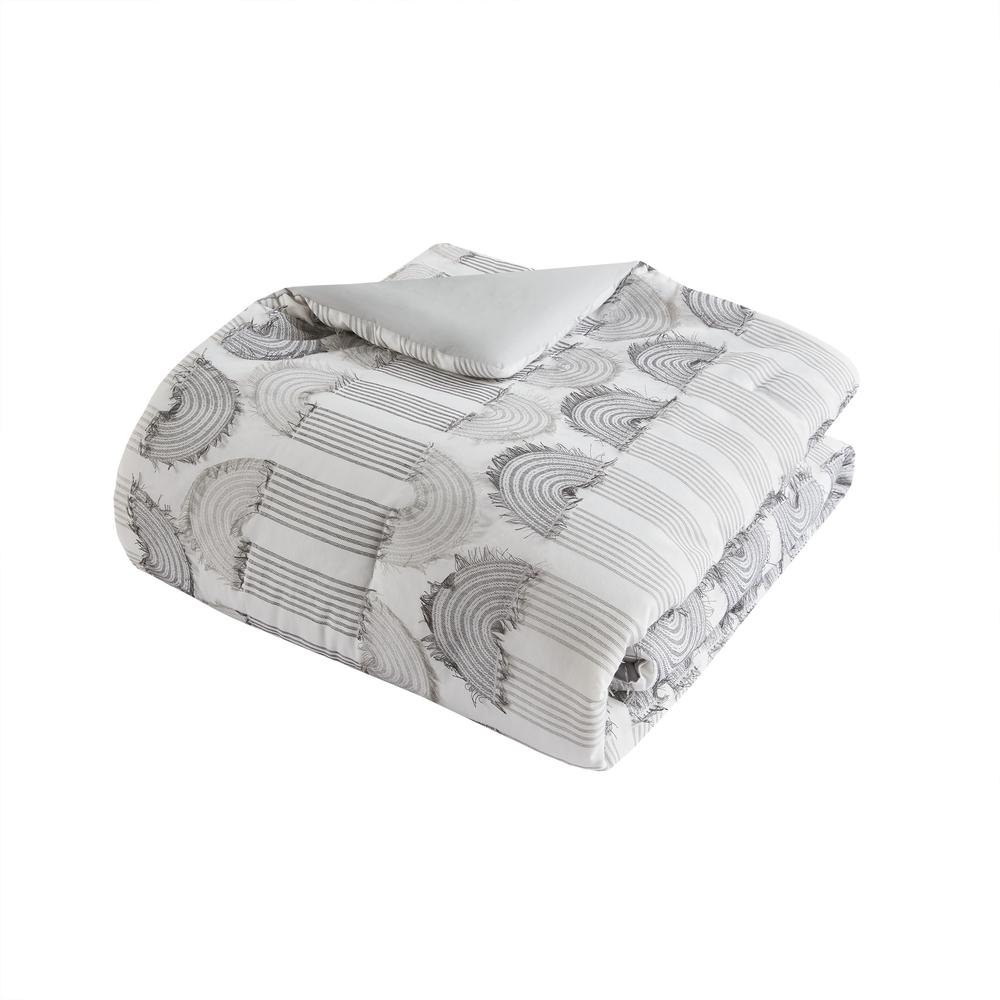 Clip Jacquard Comforter Set, Twin/Twin XL, Grey. Picture 10