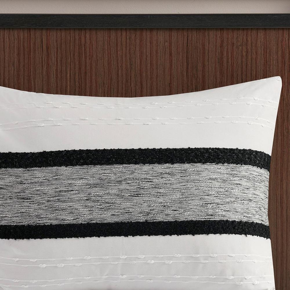 100% Cotton Comforter Mini Set, Black/White. Picture 3