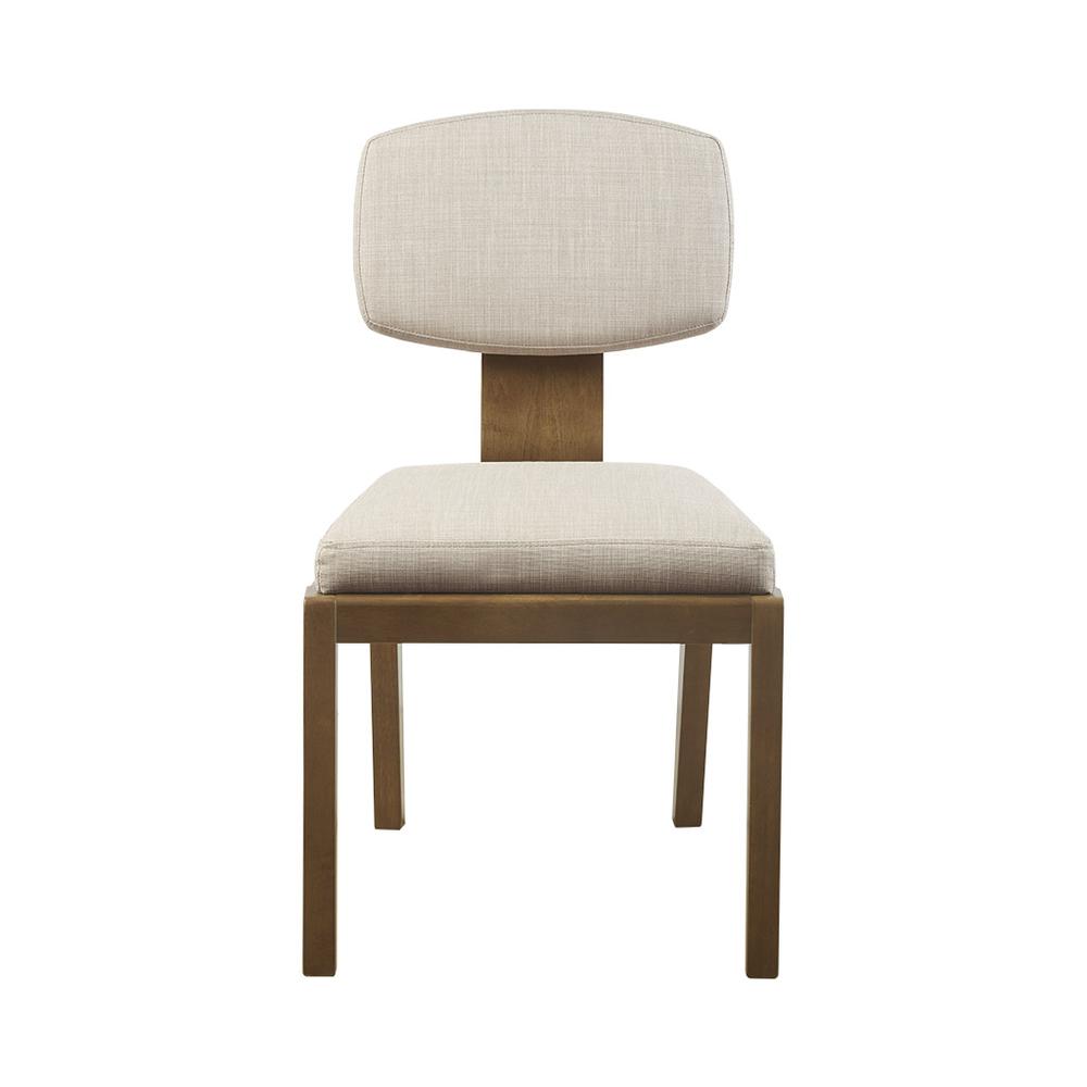 Armless Upholstered Dining Chair Set of 2, Tan, 20x23x34, Belen Kox. Picture 2
