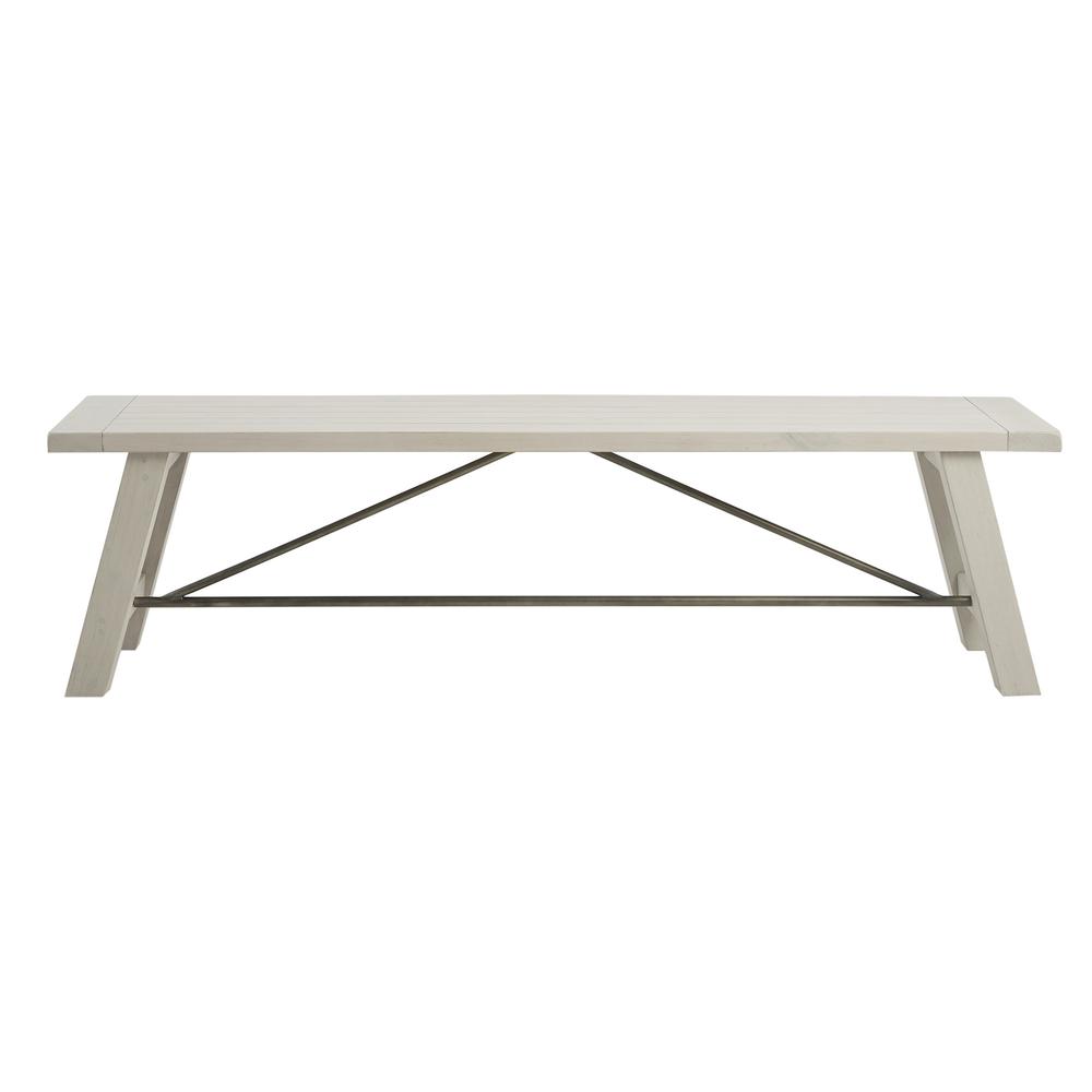 Dining Bench - White Wash Finish, Solid Wood Seat, Belen Kox. Picture 3