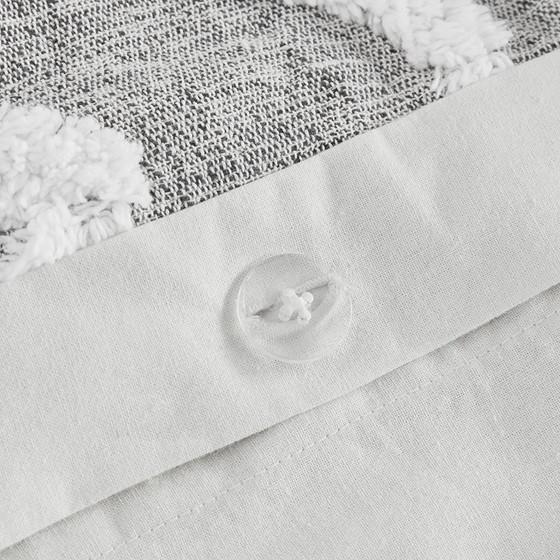 100% Cotton Duvet Cover Mini Set in Gray. Picture 5