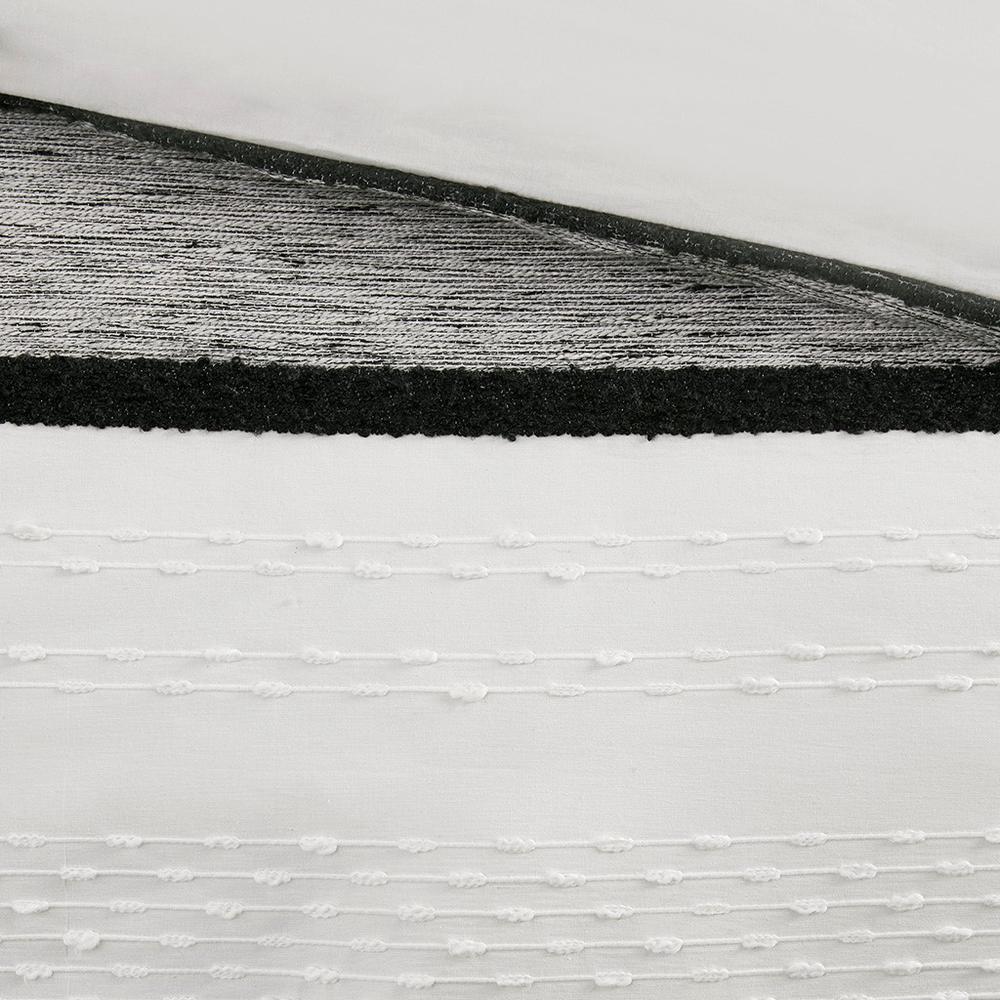 100% Cotton Duvet Cover Mini Set, Black/White. Picture 5