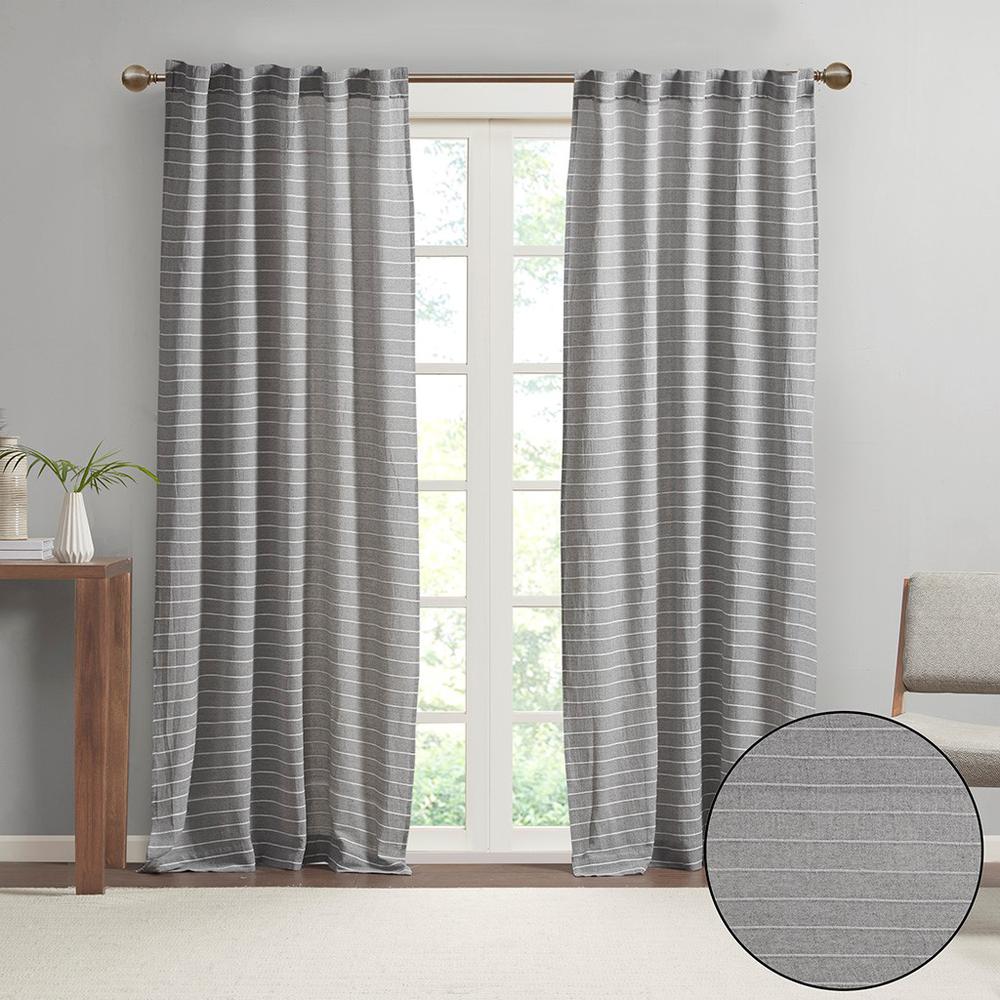 43% Cotton 31% Polyester 13% Rayon 13% Acrylic Window Panel Pair Grey LCN40-0095. Picture 7
