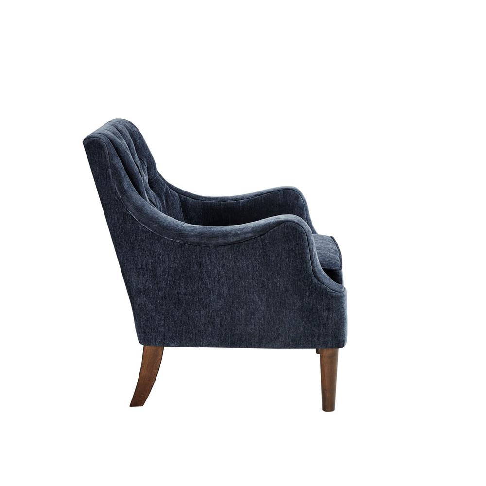 Qwen Button Tufted Accent Chair, Navy. Picture 2