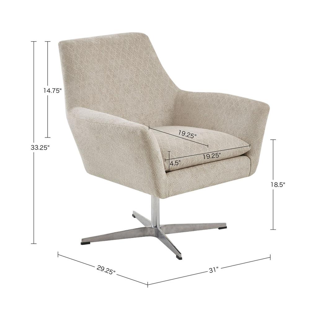 Dorian Swivel Chair, Cream. Picture 5