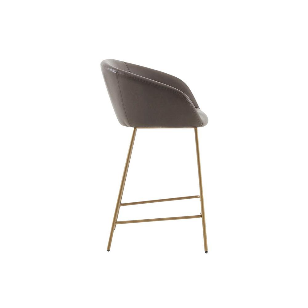 Upholstered Counter Stool with Brown and Gold Finish, Belen Kox. Picture 2