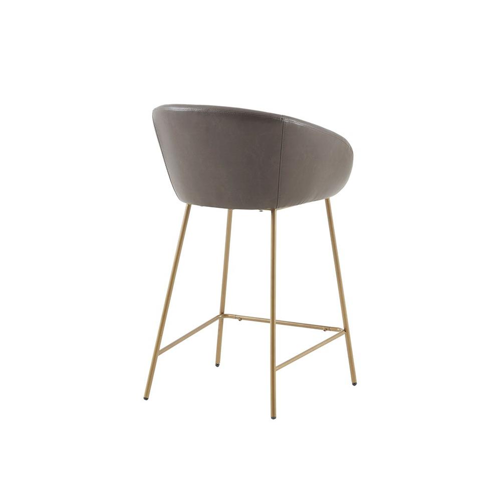 Upholstered Counter Stool with Brown and Gold Finish, Belen Kox. Picture 3