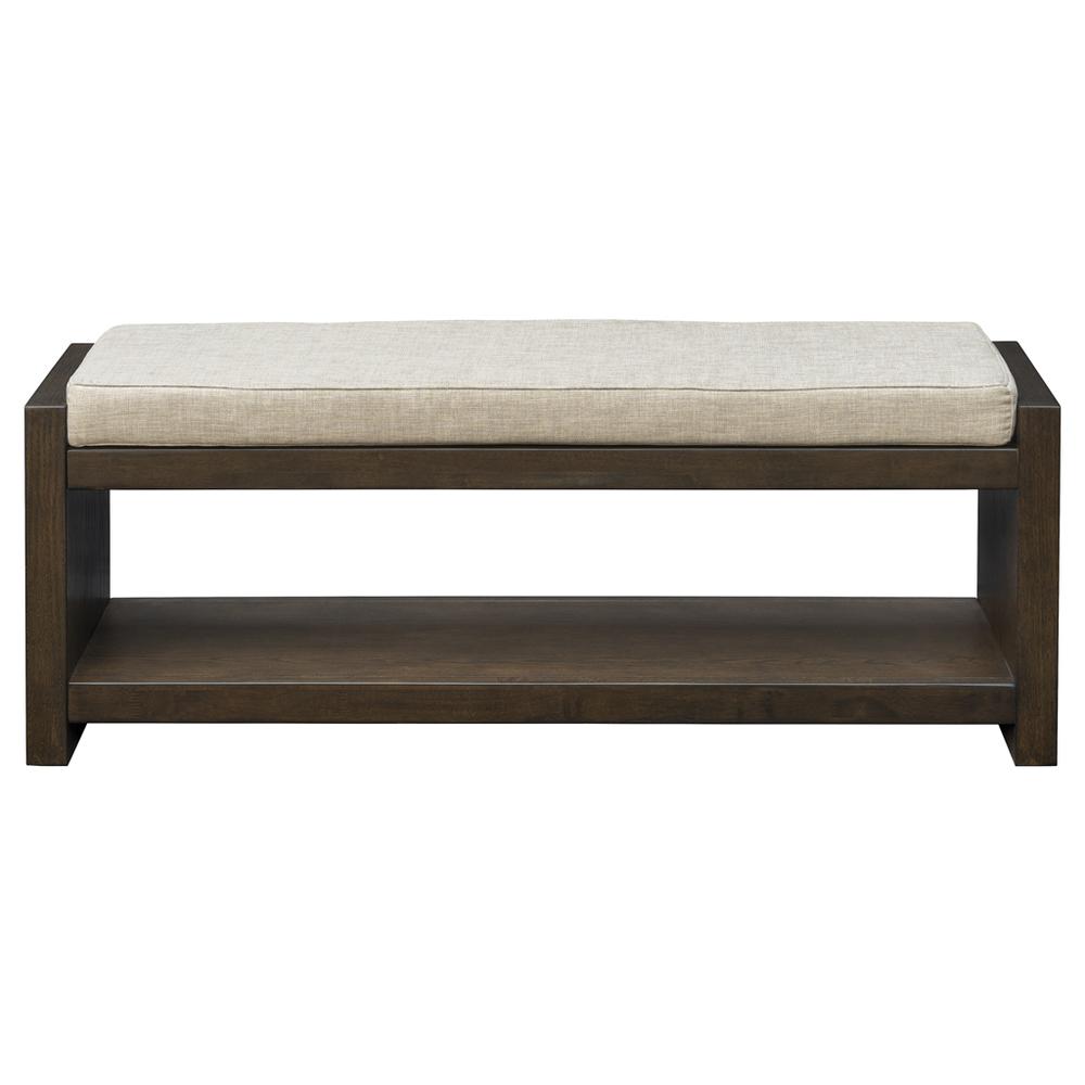 Accent Bench with Lower Shelf, Brown, Belen Kox. Picture 2