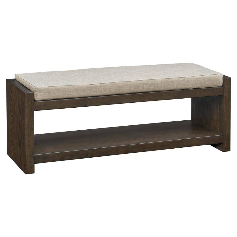 Accent Bench with Lower Shelf, Brown, Belen Kox. Picture 1