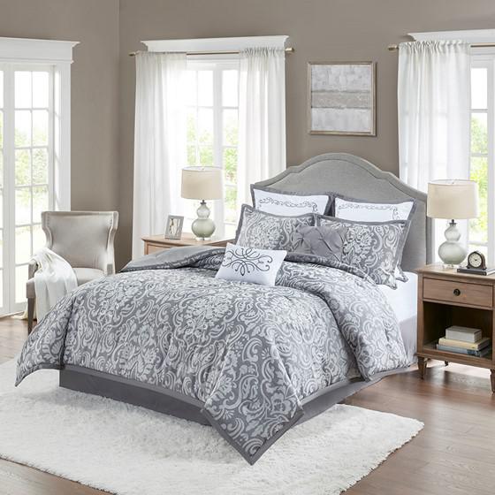 100% Polyester 8 Piece Comforter Set, Cal King. Picture 1
