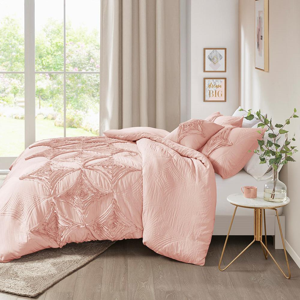 100% Polyester Comforter Set in Blush. Picture 2
