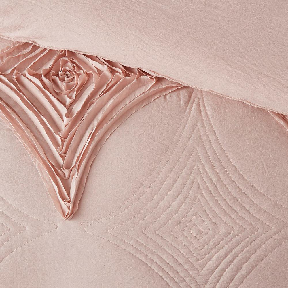 100% Polyester Comforter Set in Blush. Picture 4