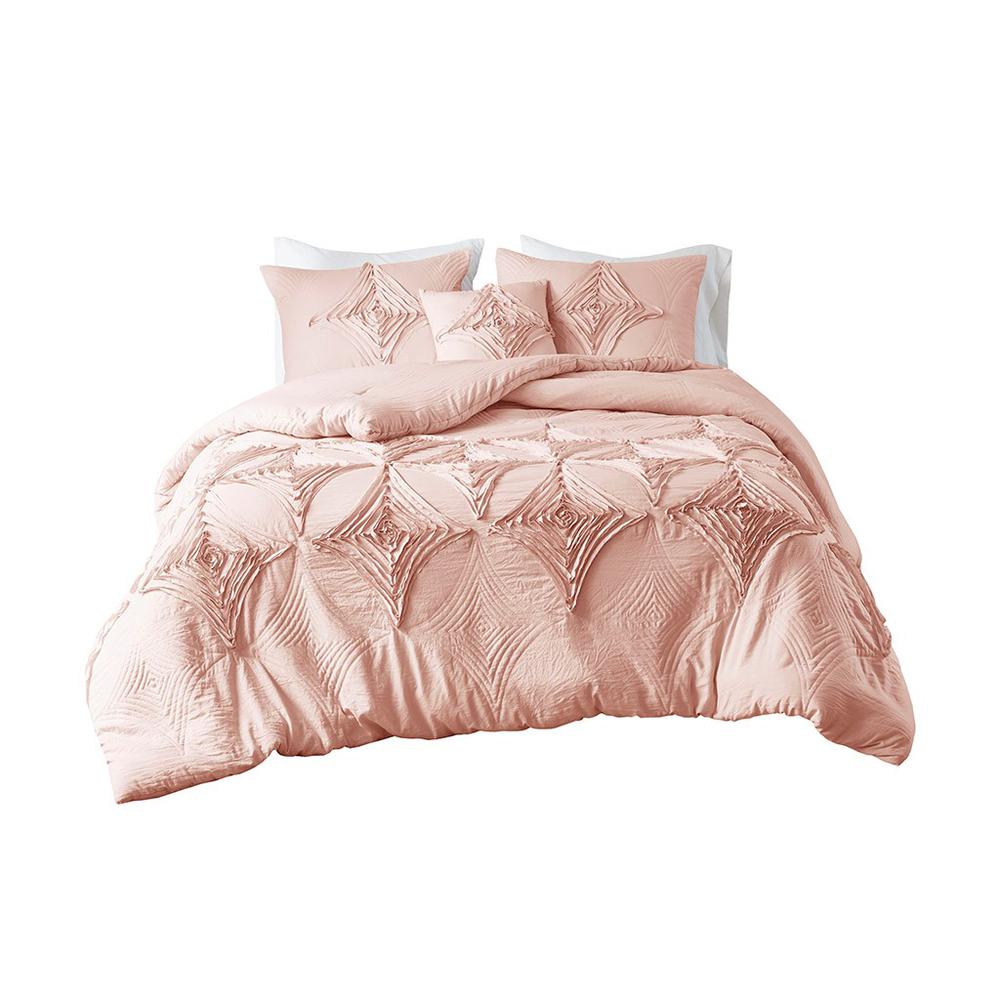 100% Polyester Comforter Set - Blush. Picture 1