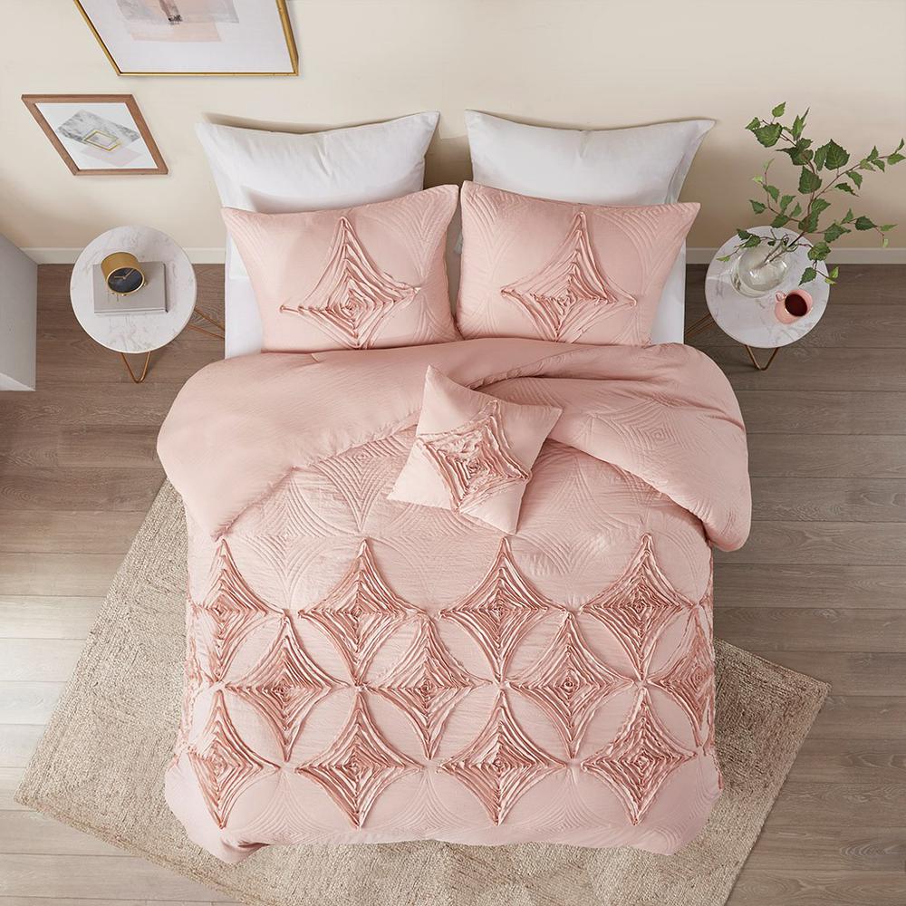 100% Polyester Comforter Set - Blush. Picture 2