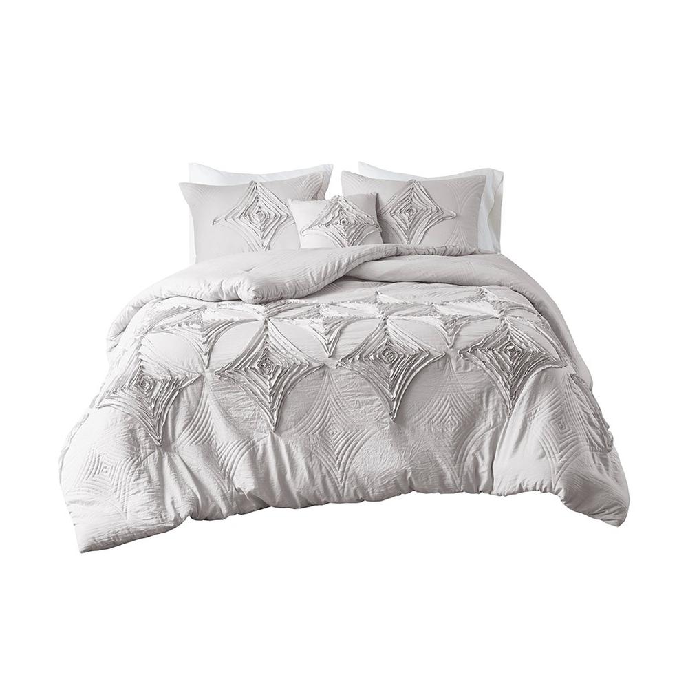 100% Polyester Comforter Set in Grey. Picture 1