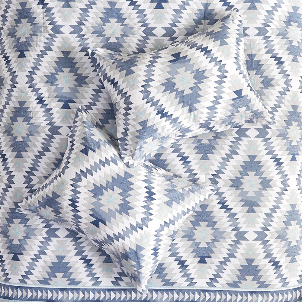 100% Cotton Printed Duvet Cover Set- Blue. Picture 3