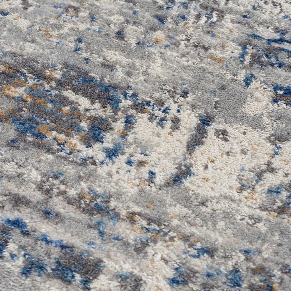 75% Polypropylene 25% Polyester Shrink Adel Abstract Area Rug, Blue/Cream (MP35-7585). Picture 2
