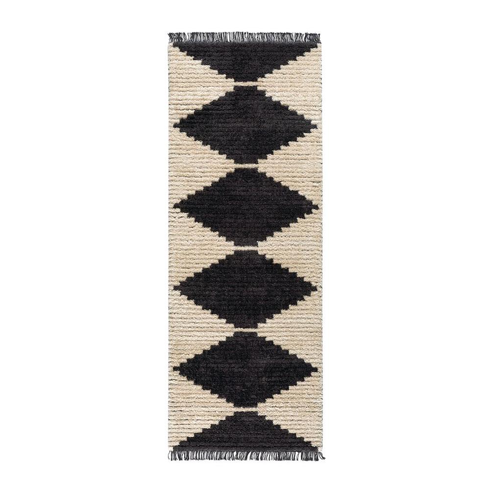 100% PES Allure Black and Ivory Modern Area Rug, Black/Ivory (MP35-7594). The main picture.