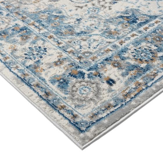 75% Polypropylene 25% Polyester Medallion Woven Area Rug - 8x10' Blue. Picture 6