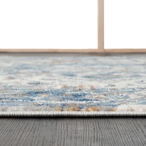 75% Polypropylene 25% Polyester Medallion Woven Area Rug - 8x10' Blue. Picture 8