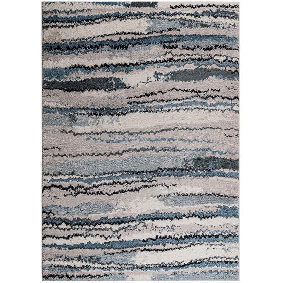 Watercolor Abstract Stripe Woven Area Rug, Belen Kox. Picture 1