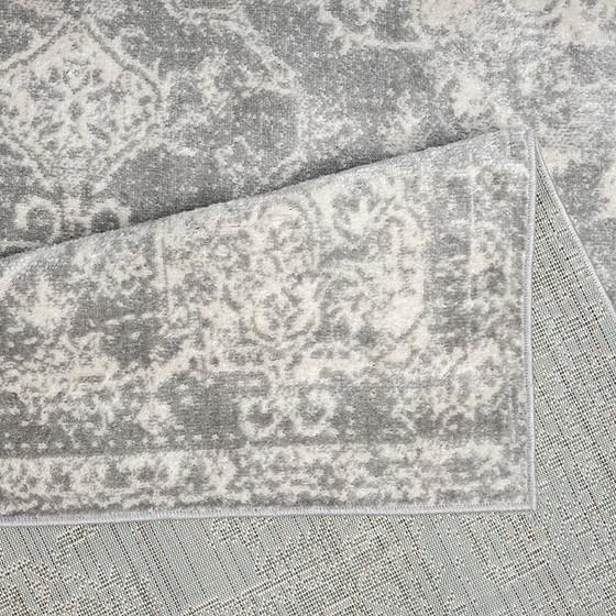 100% PP Frise Distressed Medallion Woven Area Rug - 8x10'. Picture 4