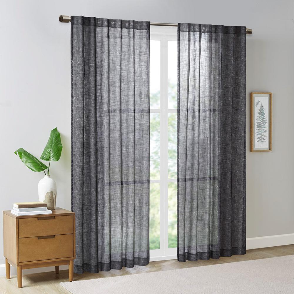 96% Polyester 4% Linen Texture Printed Woven Faux Linen Window Panel MP40-7504. Picture 2
