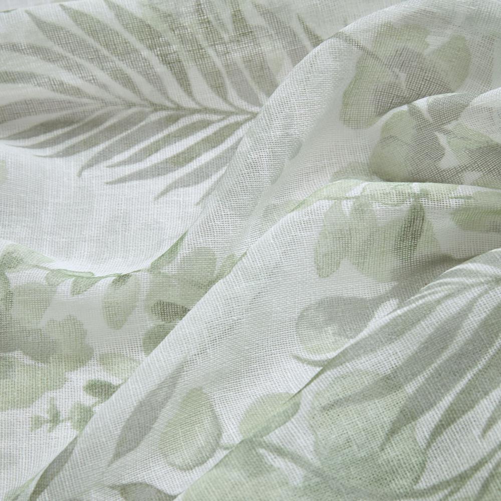 Botanical Printed Texture Sheer Window Pair. Picture 2