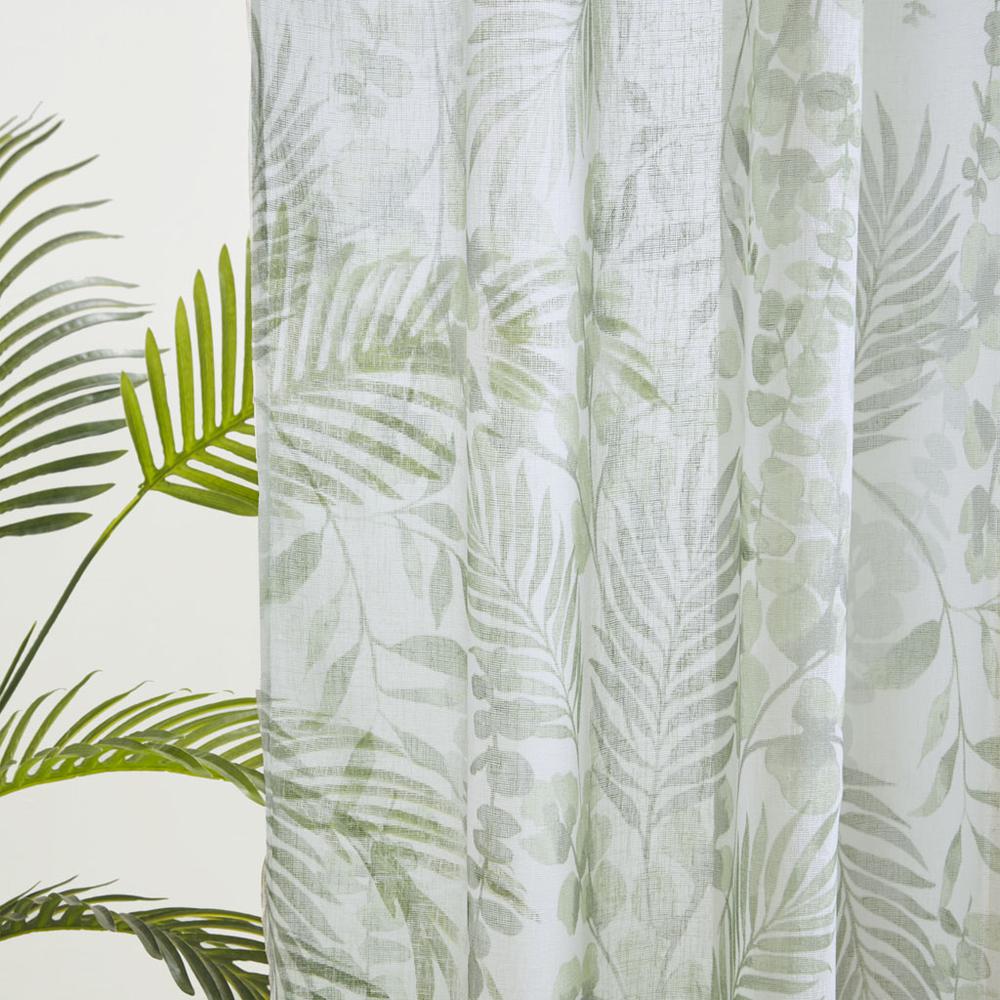 Botanical Printed Texture Sheer Window Pair. Picture 10